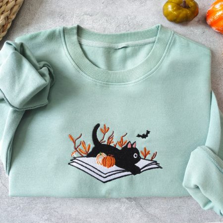 Unisex Halloween Embroidered Sweatshirt, T-Shirt, Hoodie - Celebrate the Spooky Season in Style1