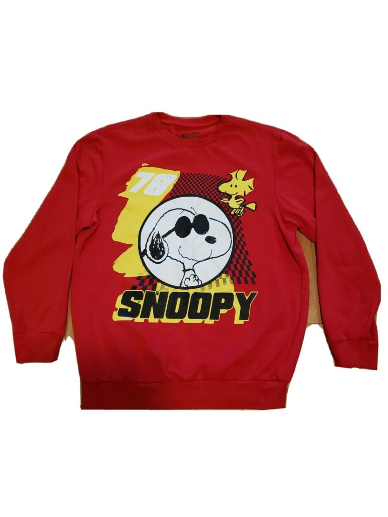 Hybrid Apparel Snoopy Yellow Check Men's Graphic Sweatshirt