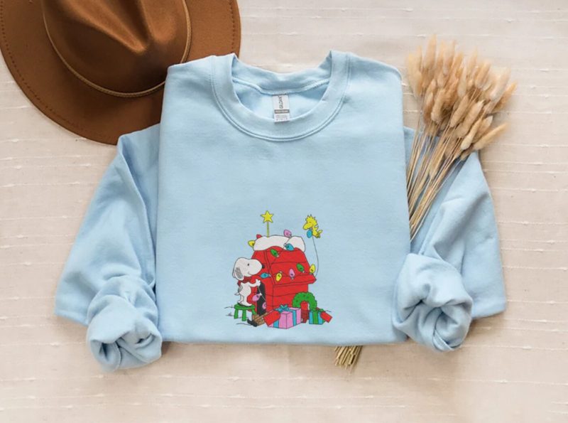 Snoopy Dog Crewneck, Sweatshirt, and Hoodie -Y2K Style Christmas Embroidery