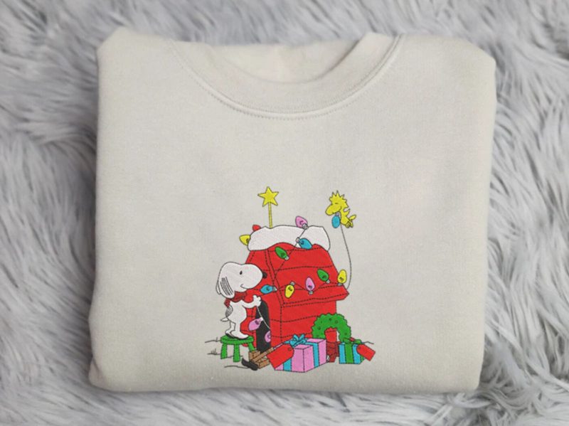 Snoopy Dog Crewneck, Sweatshirt, and Hoodie -Y2K Style Christmas Embroidery2