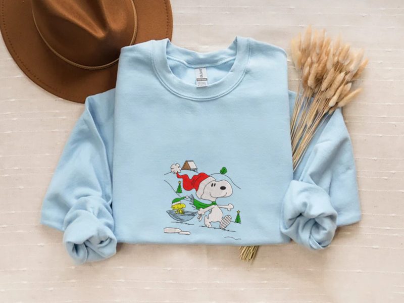 Retro Snoopy Y2K Christmas Embroidery Unisex Crewneck, Sweatshirt, and Hoodie Collection