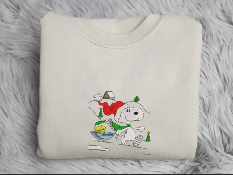 Title Retro Snoopy Y2K Christmas Embroidery Unisex Crewneck, Sweatshirt, and Hoodie Collection1